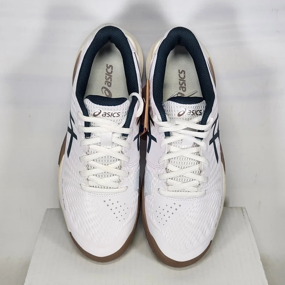 Asics Gel-Challenger 14 Tennis Shoes Men Size 7 White Saxon Green 1041A405-104